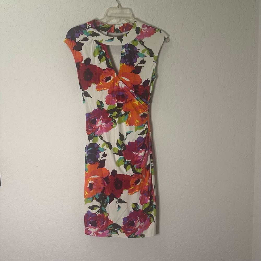 Cache Multicolor Floral Mini Dress